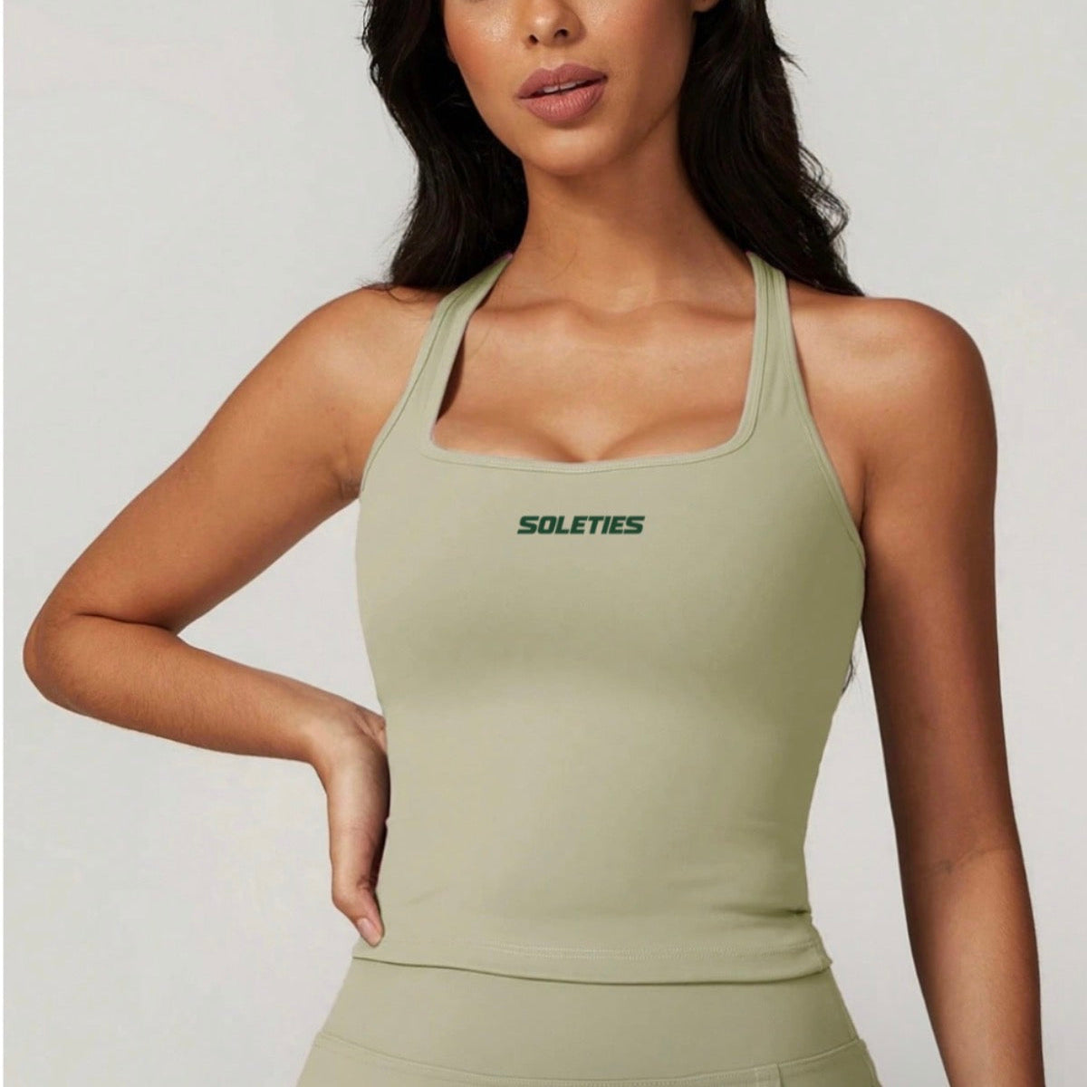 Soleties Women's Everyday Crop Tank - Green [PRE-ORDER]